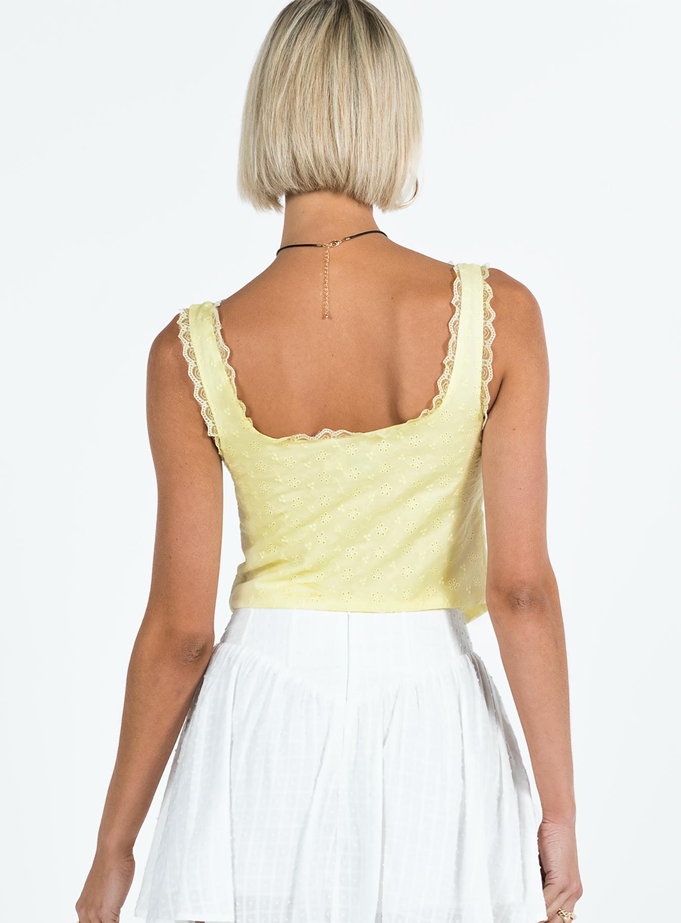 product Princess Polly Sleeveless Square Neck  Merrelle Top Lemon