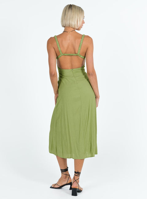 Georgia Midi Dress Green | Princess Polly Georgia Midi Dress Green | Princess Polly