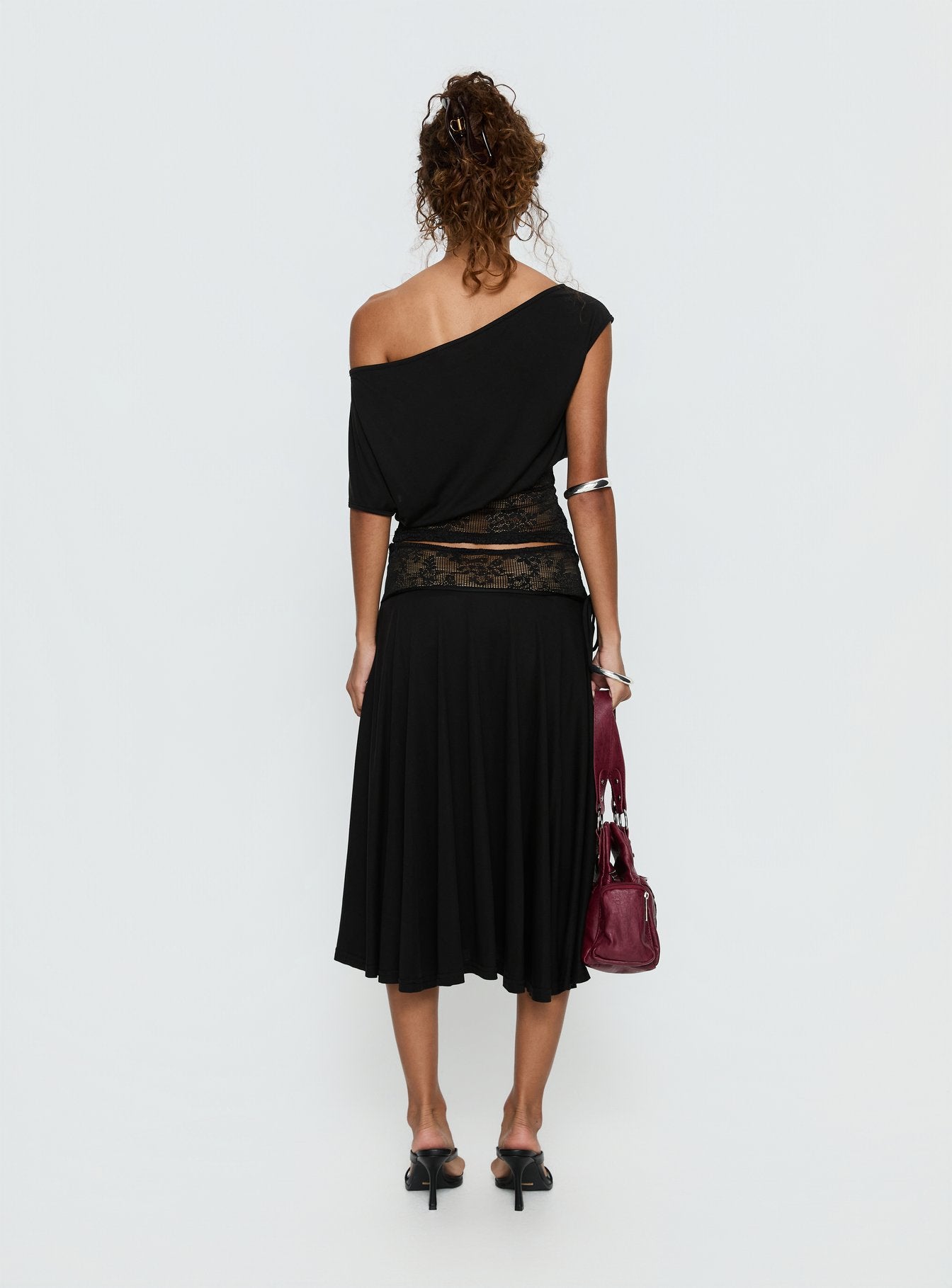 Marienna Lace Midi Skirt / Black