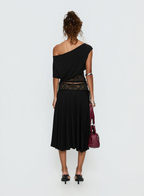 Marienna Lace Midi Skirt Black | Princess Polly Marienna Lace Midi Skirt Black | Princess Polly