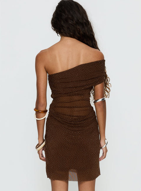 sheer one sleeve dress One-Shoulder Beaded and Sequined Tulle Formal Dress Sage / 6
