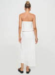 White Low rise midi skirt with elasticated waistband Non-stretch material, fully lined