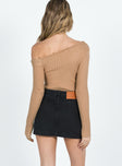 back view of model wearing Princess Polly Zakai Cargo Mini Skirt Black Denim Mini Skirts 