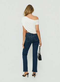 Harpor Mid Rise Slim Skinny Jean Mid Blue Wash