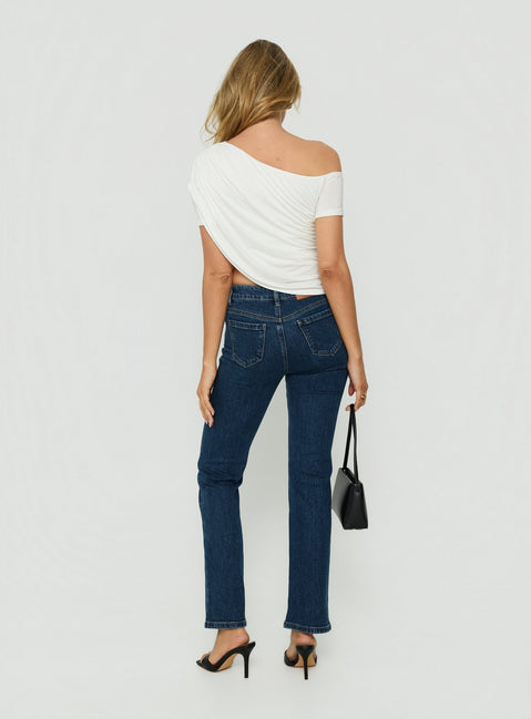 Harpor Mid Rise Slim Skinny Jean Mid Blue Wash
