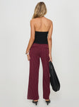 Pinstripe pants High rise fit, belt looped waist, zip & button fastening Non-stretch material, unlined 