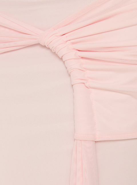 Isador Ruched Maxi Skirt Pink