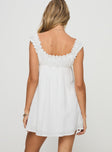 White mini dress faux button front