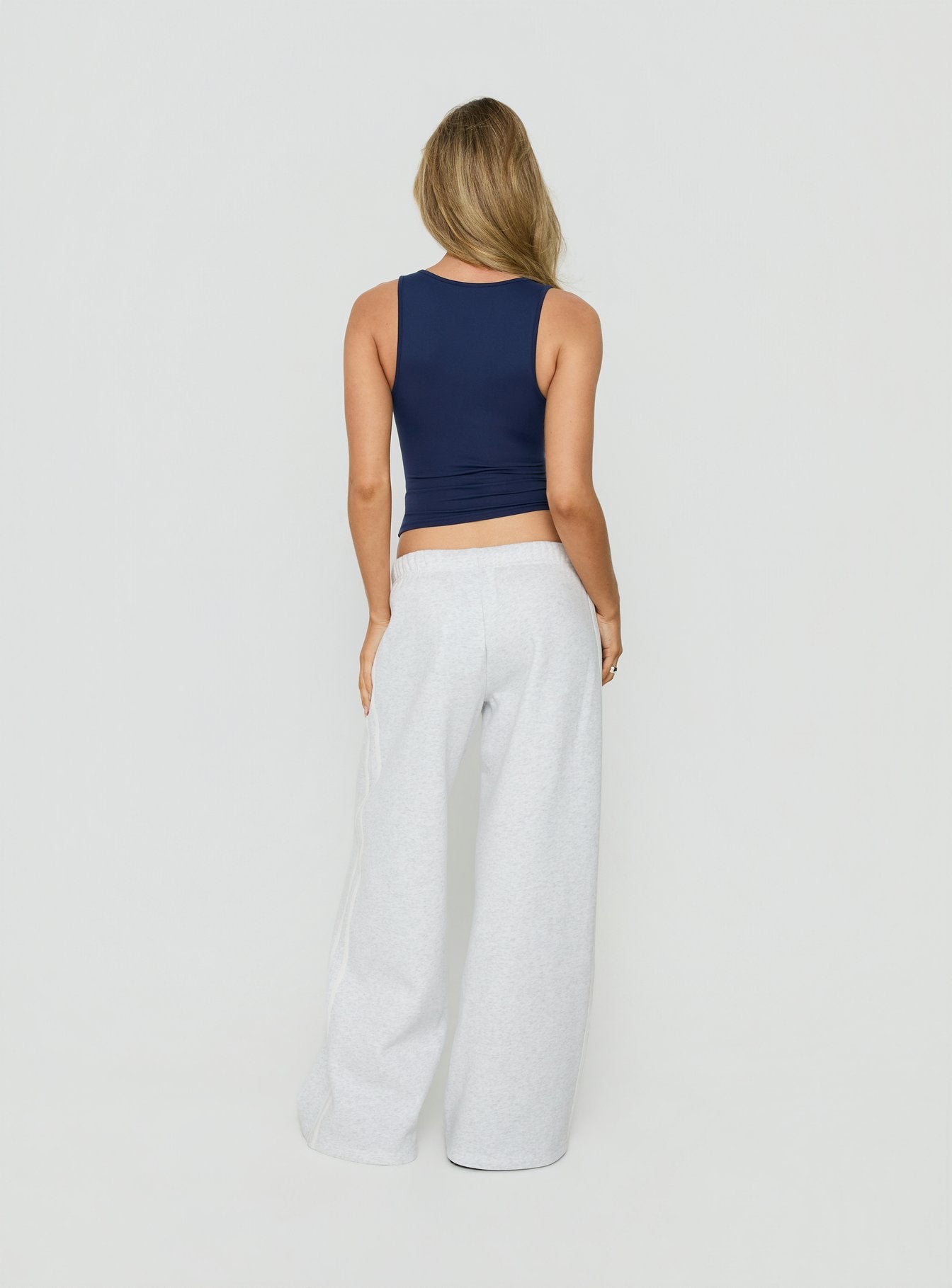Kennah Wide Leg Sweat Pants Grey Marle
