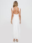 back view of model wearing Princess Polly Lillette Maxi Dress White Sweetheart Neckline 