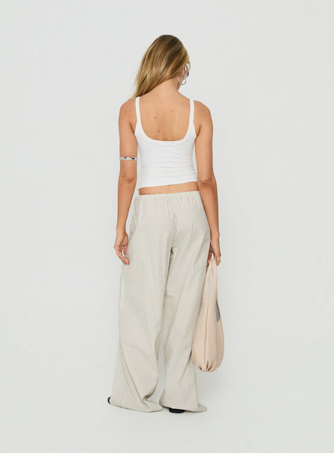 Lunea Concealed Waistband Pants Pinstripe