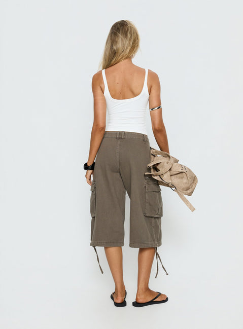 Hudsen Longline Cargo Shorts Khaki Tall