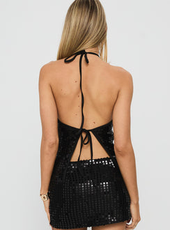 September Sunsets Halter Top Black