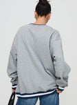 back view of model wearing Princess Polly Snoopy Tennis Club Sweater Grey Long 