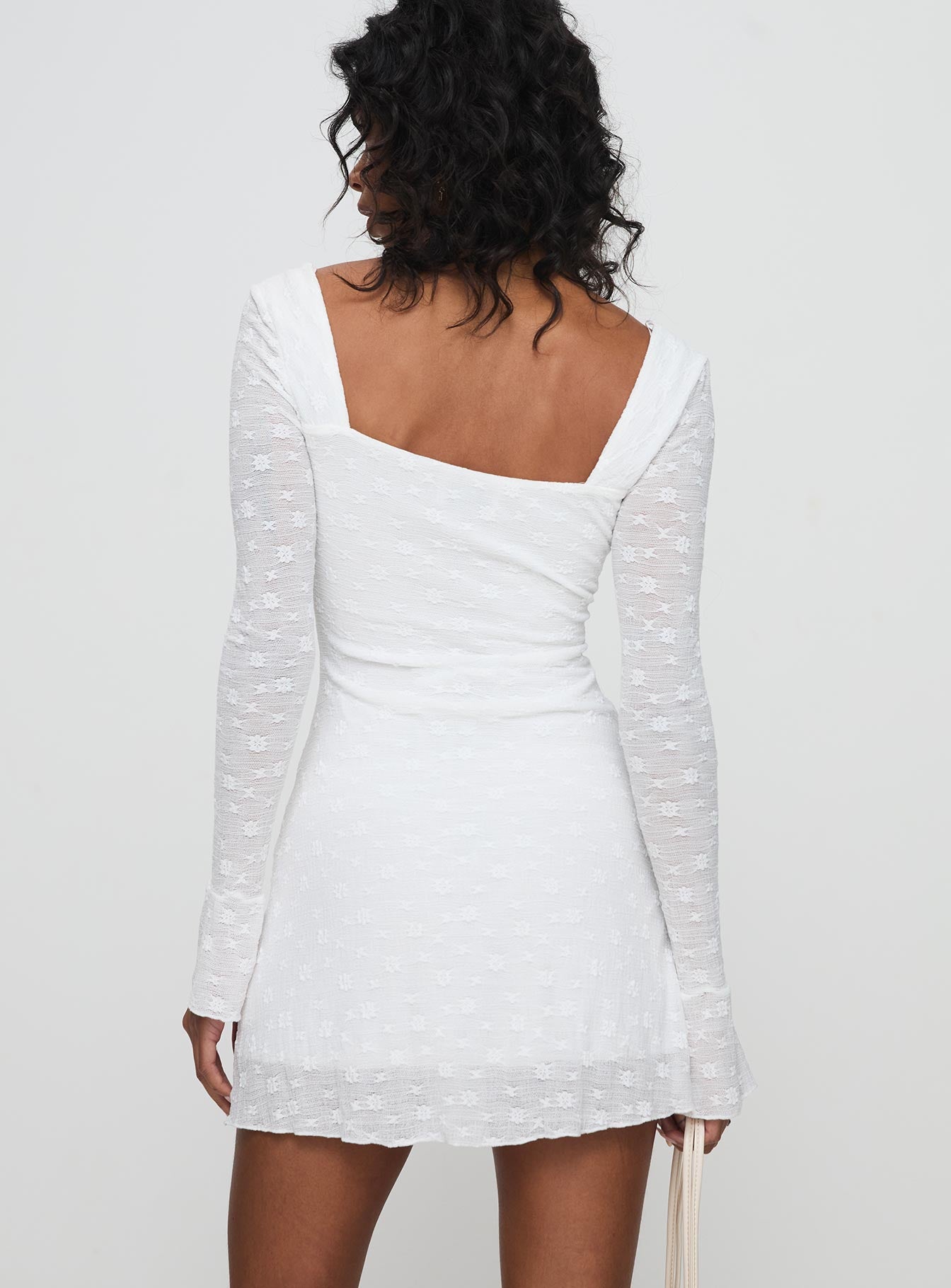 Lanchester Long Sleeve Mini Dress White Lanchester Long Sleeve Mini Dress White