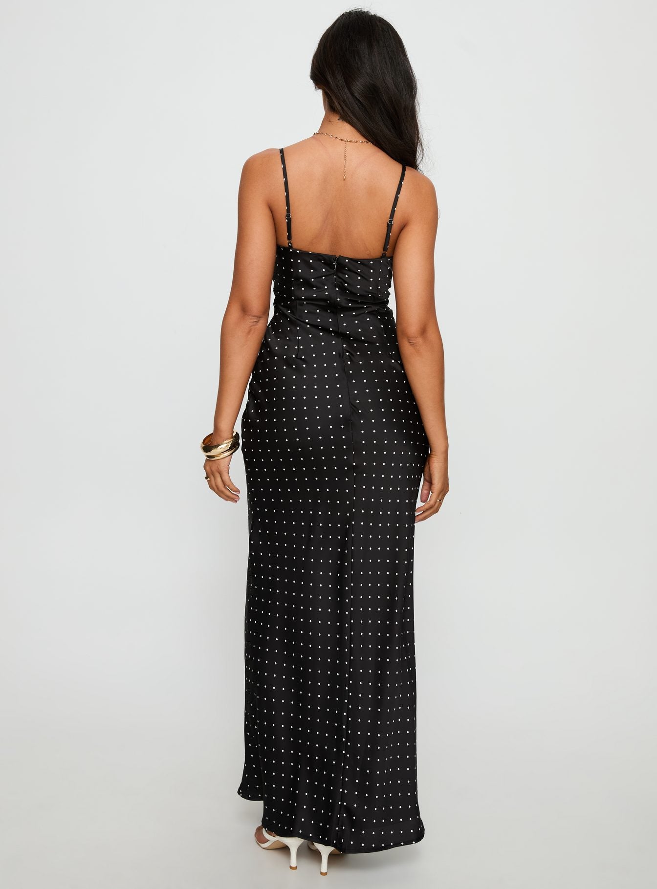 Inki Lace Maxi Dress Black Polka Dot | Princess Polly Inki Lace Maxi Dress Black Polka Dot | Princess Polly