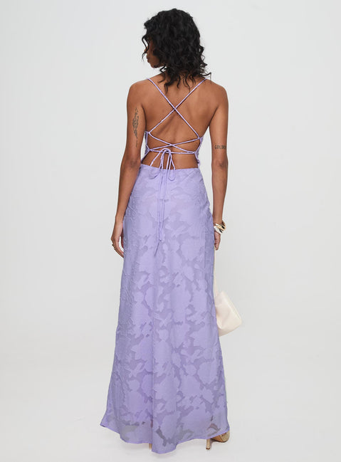 Celena Maxi Dress | Lilac Burnout | Womens | Princess Polly Celena Maxi Dress | Lilac Burnout | Womens | Princess Polly