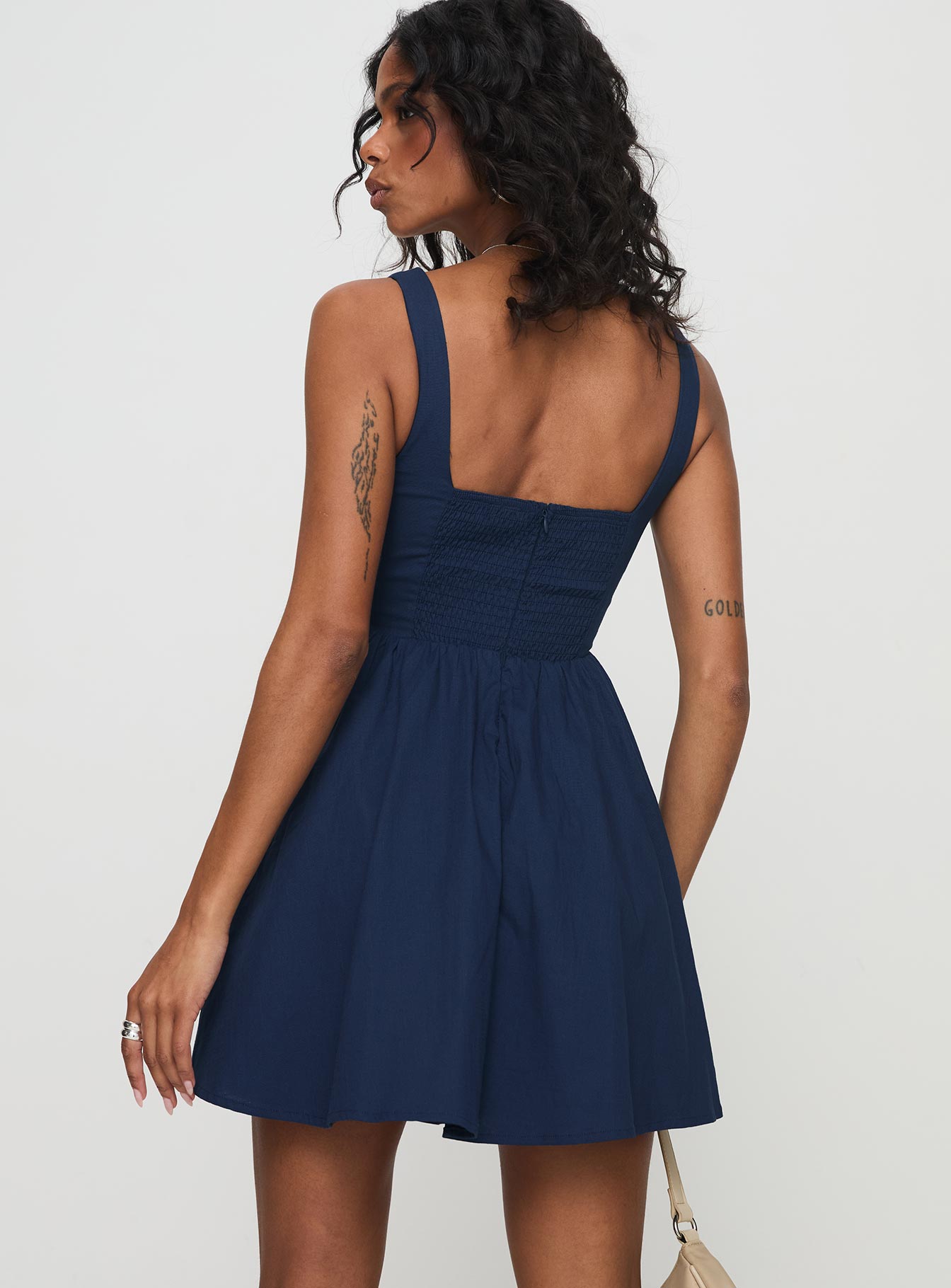 matea mini dress navy matea mini dress navy HATCH Collection The Mitzi Dress in Navy