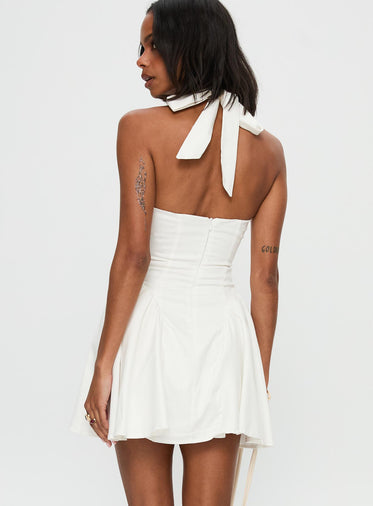 Karisse Halter Mini Dress White