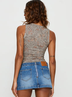Rose Rockstar Eyelet Cargo Graphic Tank Camouflage