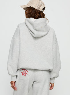 back view of model wearing Princess Polly Princess Polly Stargirl Hoodie Grey Marle 
