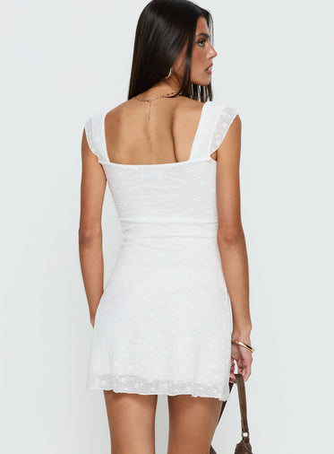 green emerald velvet dress Amy Short White Graduation Dress with Ruffles White / XSmall