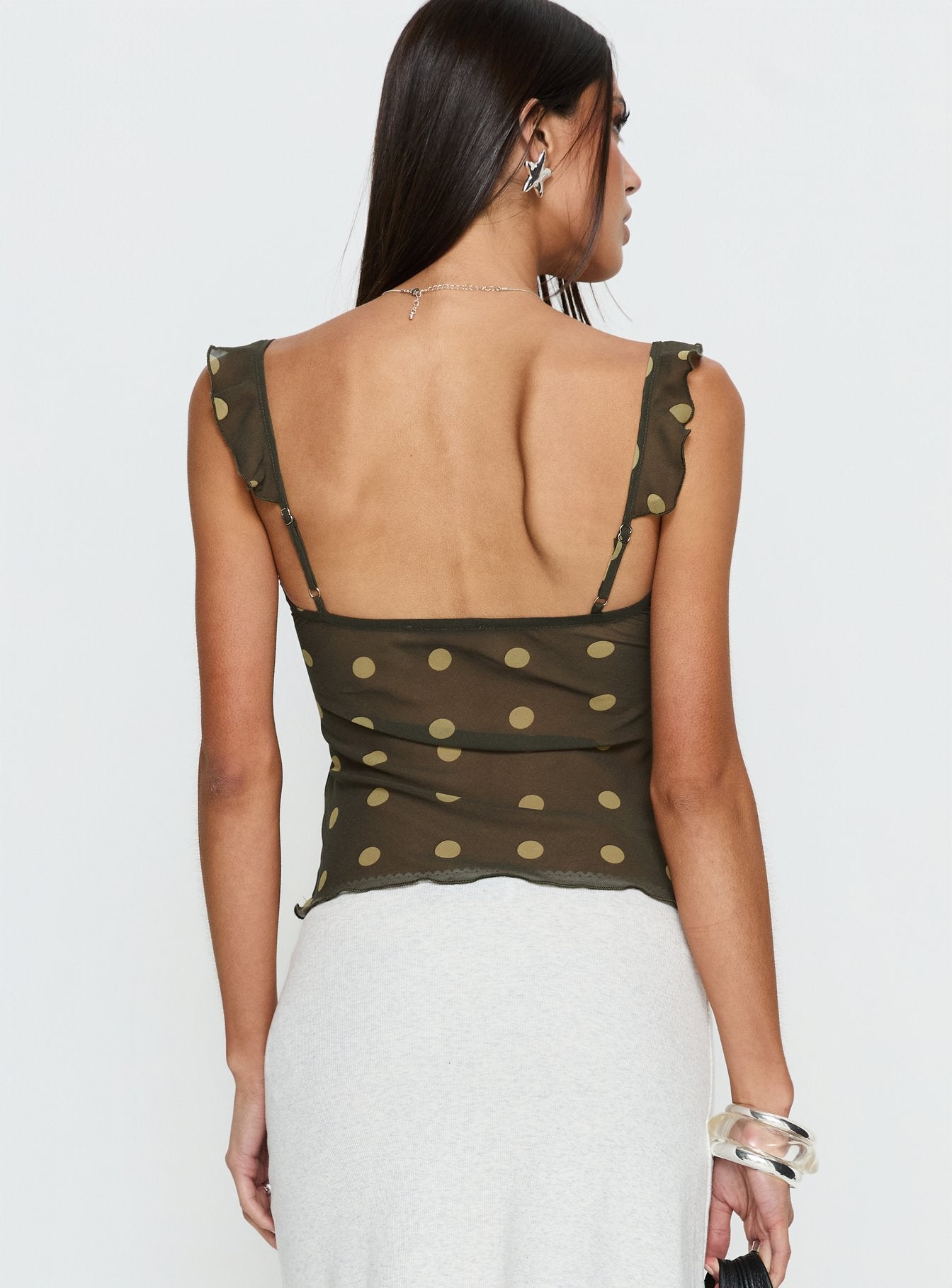 Zayliah Frill Detail Top Polka | Princess Polly