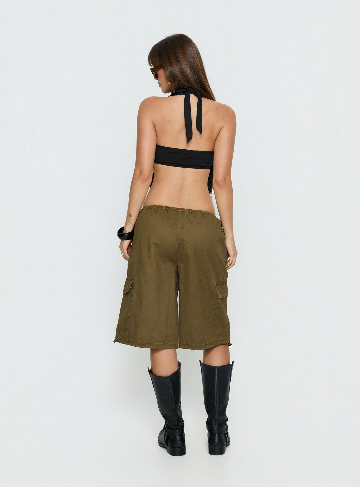 Allyza Baggy Cargo Shorts Olive Petite