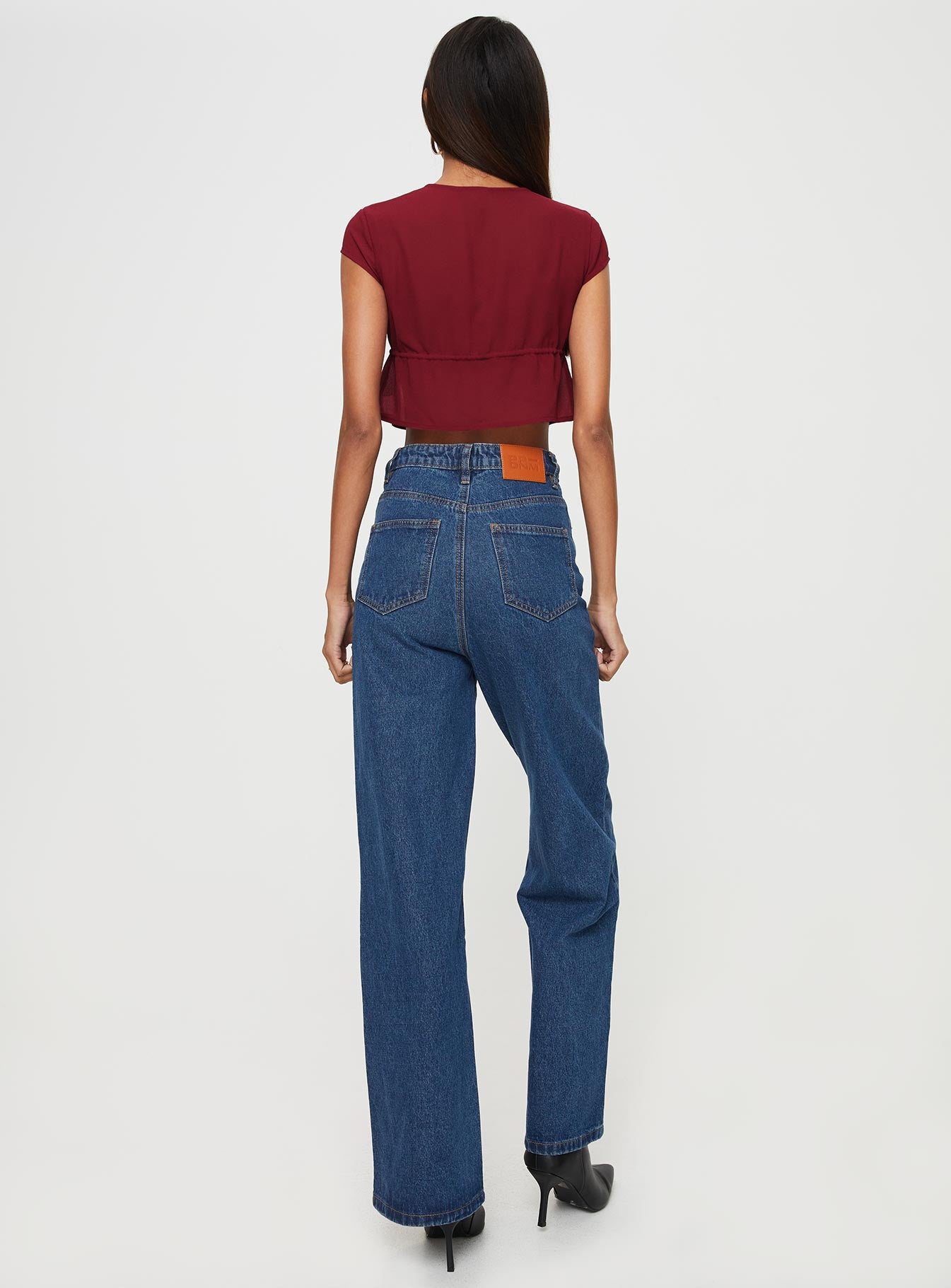 product Princess Polly High Waisted  Nicolo Jeans Mid Blue Denim