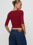 Elaia 3/4 Sleeve Top Red