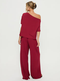 Cozy Hour Sleep Relaxed Pants Red
