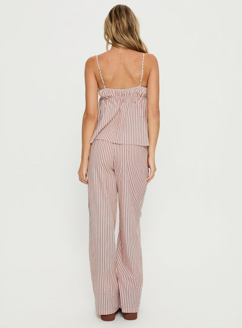 Chill Club Sleep Relaxed Pants Red / White Stripe