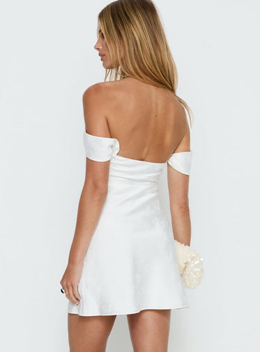 dress for kindergarten graduation OHCICI WOMEN WHITE OFF SHOULDER FRILL MINI BODYCON DRESS-bodycon dresses-mini  dresses-off shoulder dresses-white-regular size-stretch fabric-bodycon  fit-hidden zipper-latest-new in dresses-party dress-prom dress-homecoming  dress-graduation dress-formal main image 1