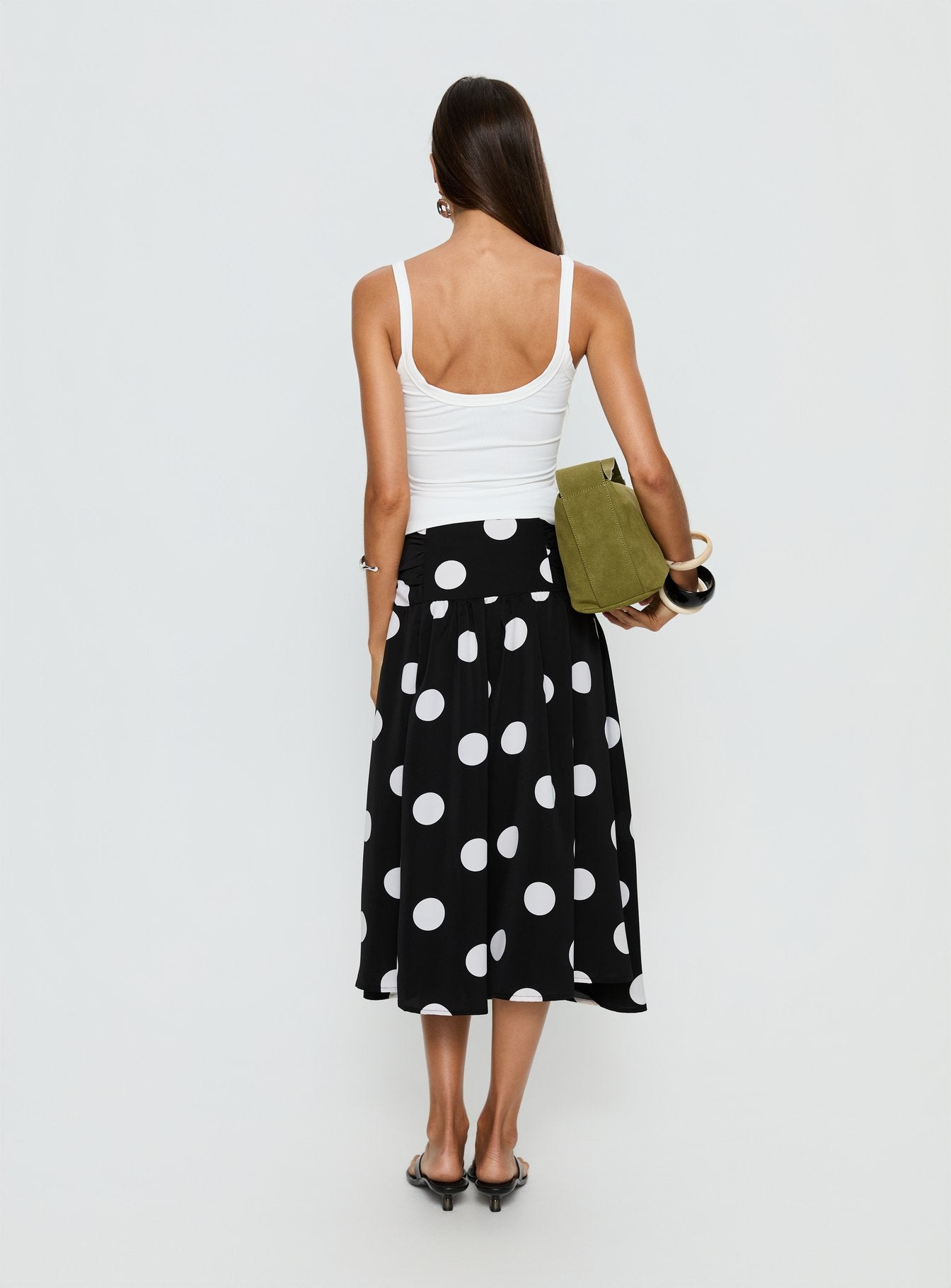 Picture It Midi Skirt Black Polka Dot | Princess Polly Picture It Midi Skirt Black Polka Dot | Princess Polly
