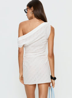 Sweetheart Mini Dress White Anglaise