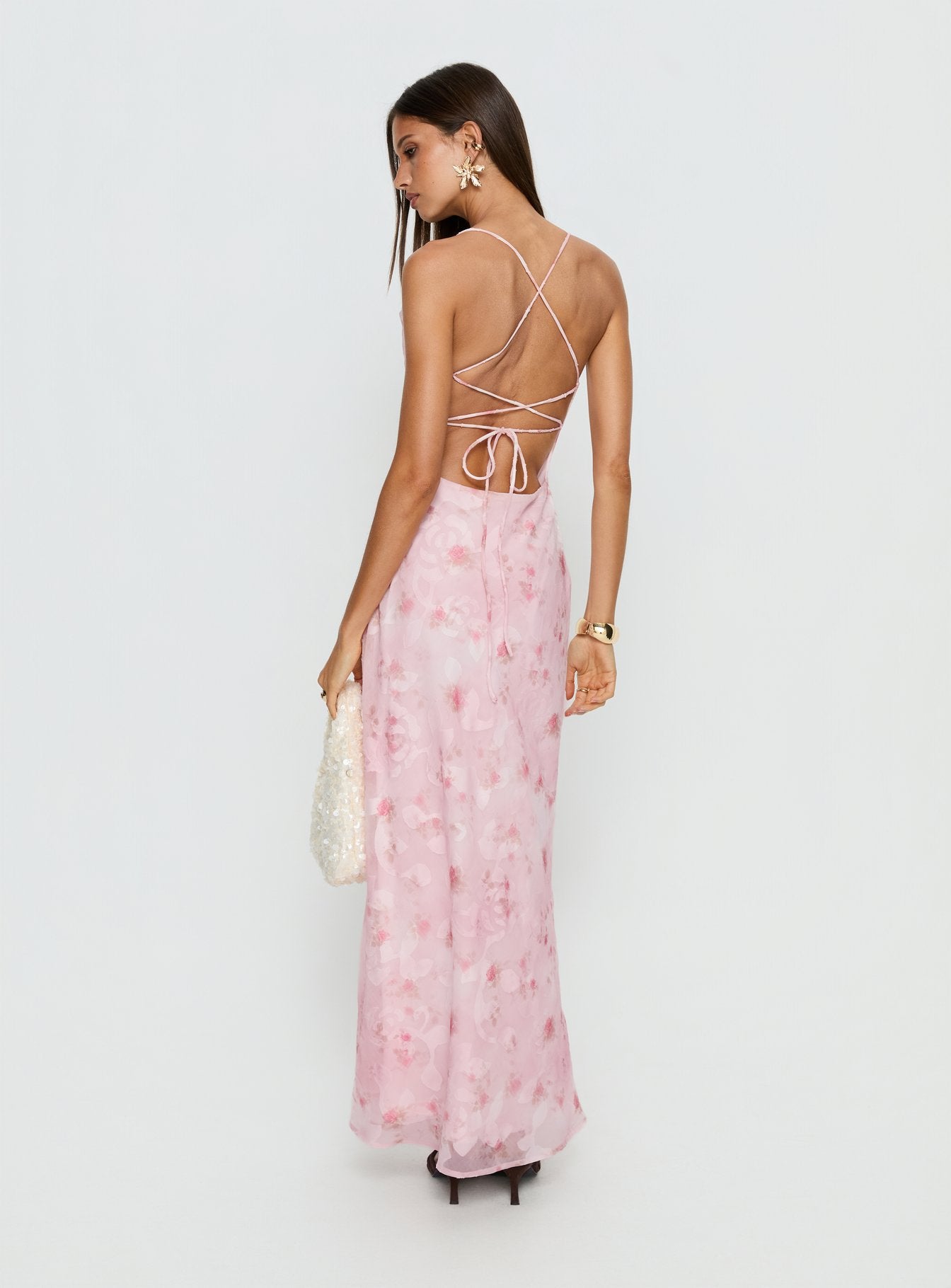 Celena Maxi Dress Pink Floral Burnout | Princess Polly Celena Maxi Dress Pink Floral Burnout | Princess Polly
