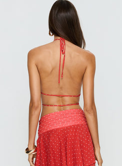 Legacy Halter Top Tomato Polka
