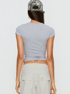 Sutin Tee Grey Marle Polka Dot