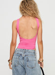 Pink backless bodysuit