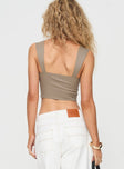 Crop top Fixed shoulder straps, boning through front, hook & eye fastening Non-stretch material, lined bust