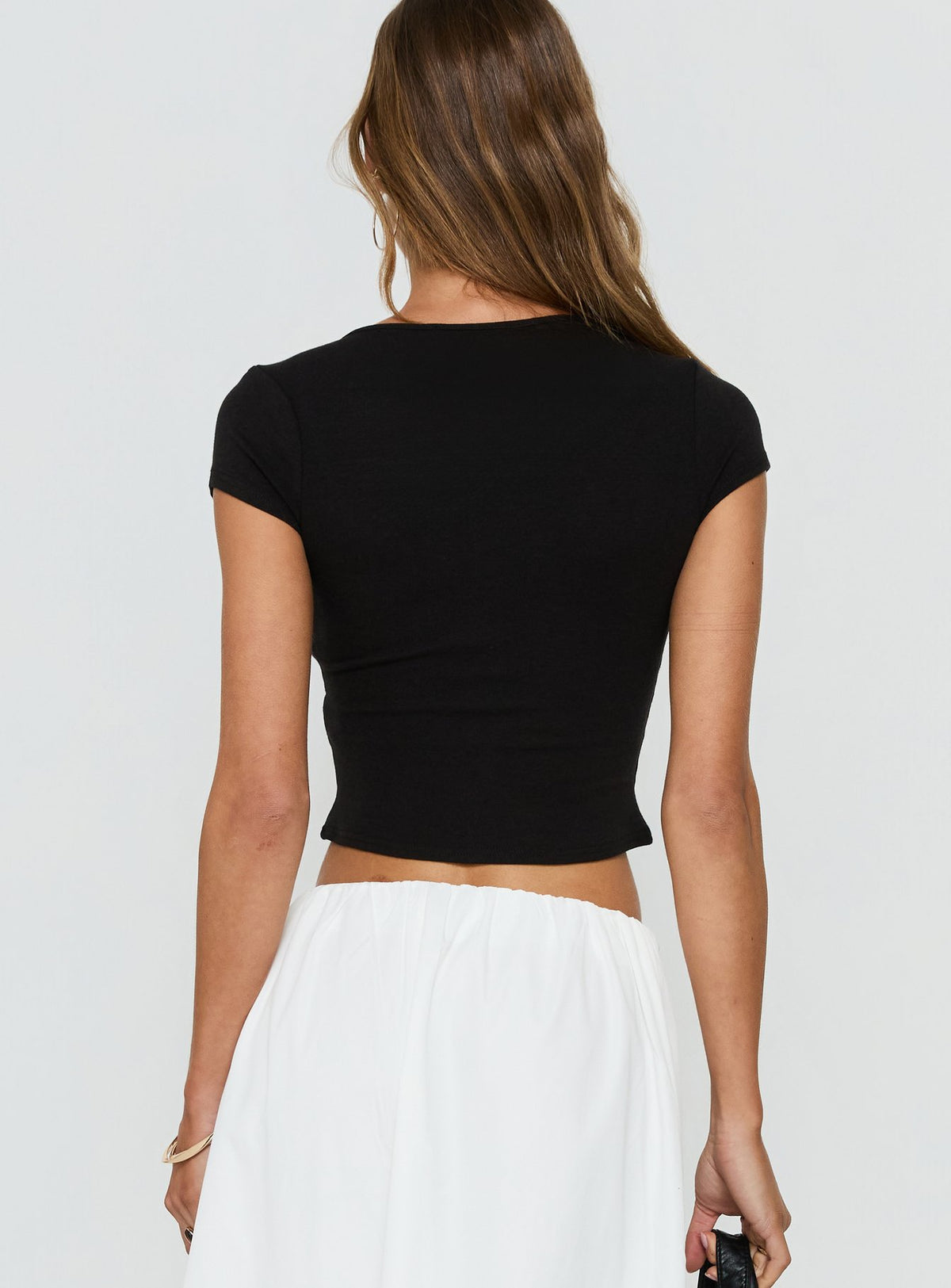 Kaliyah Layered Button Down Top Black