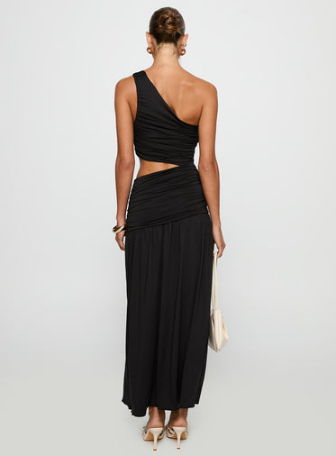 Magnetize Ruched Maxi Dress Black