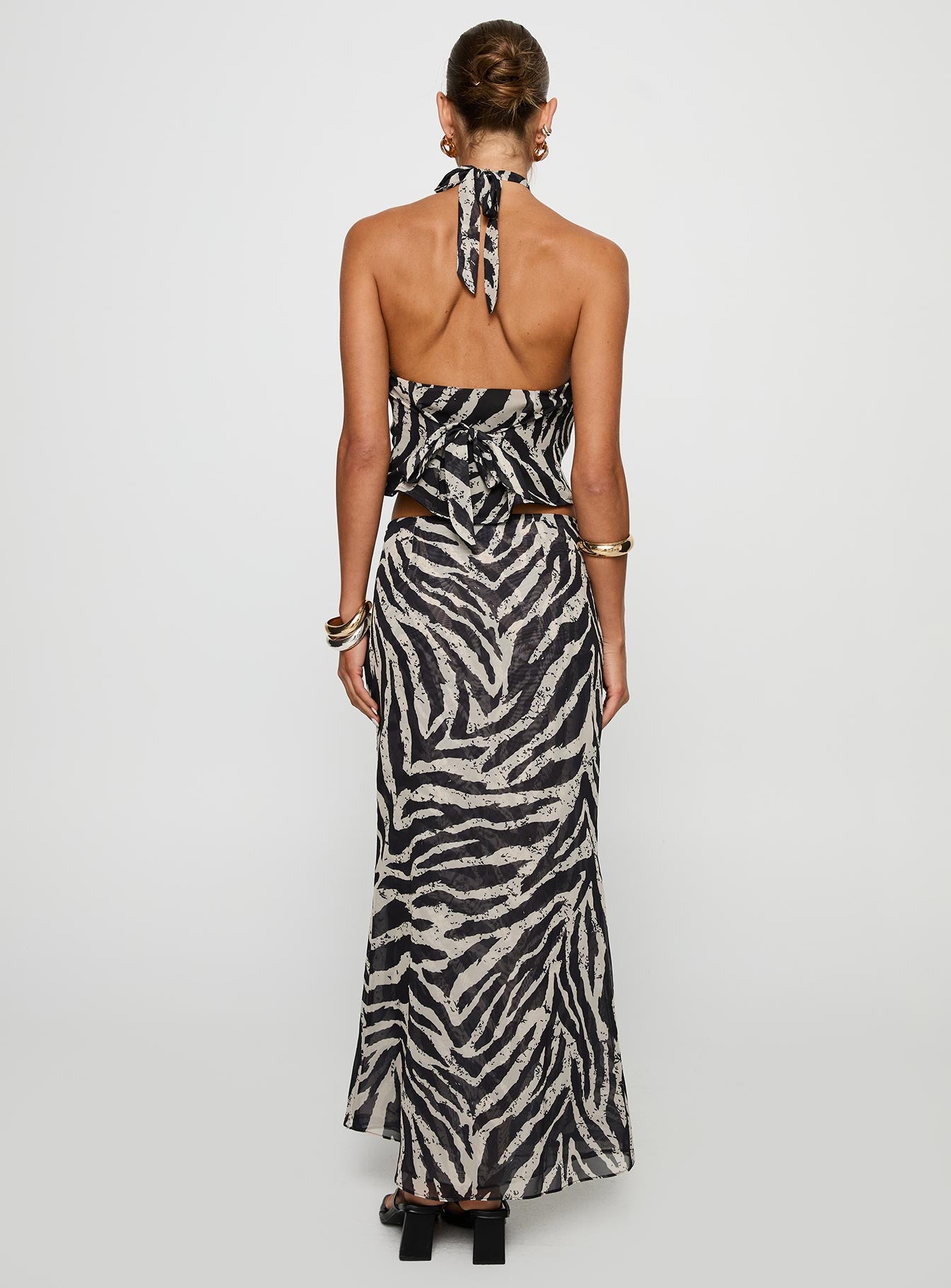 Eleganza Maxi Skirt Zebra | Princess Polly