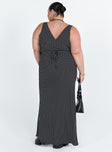 product Princess Polly Asymmetric Neckline  Nellie Maxi Dress Black Polka Dot Curve