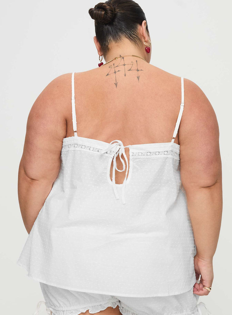 Invisible String Sleep Top White Curve | Princess Polly USA