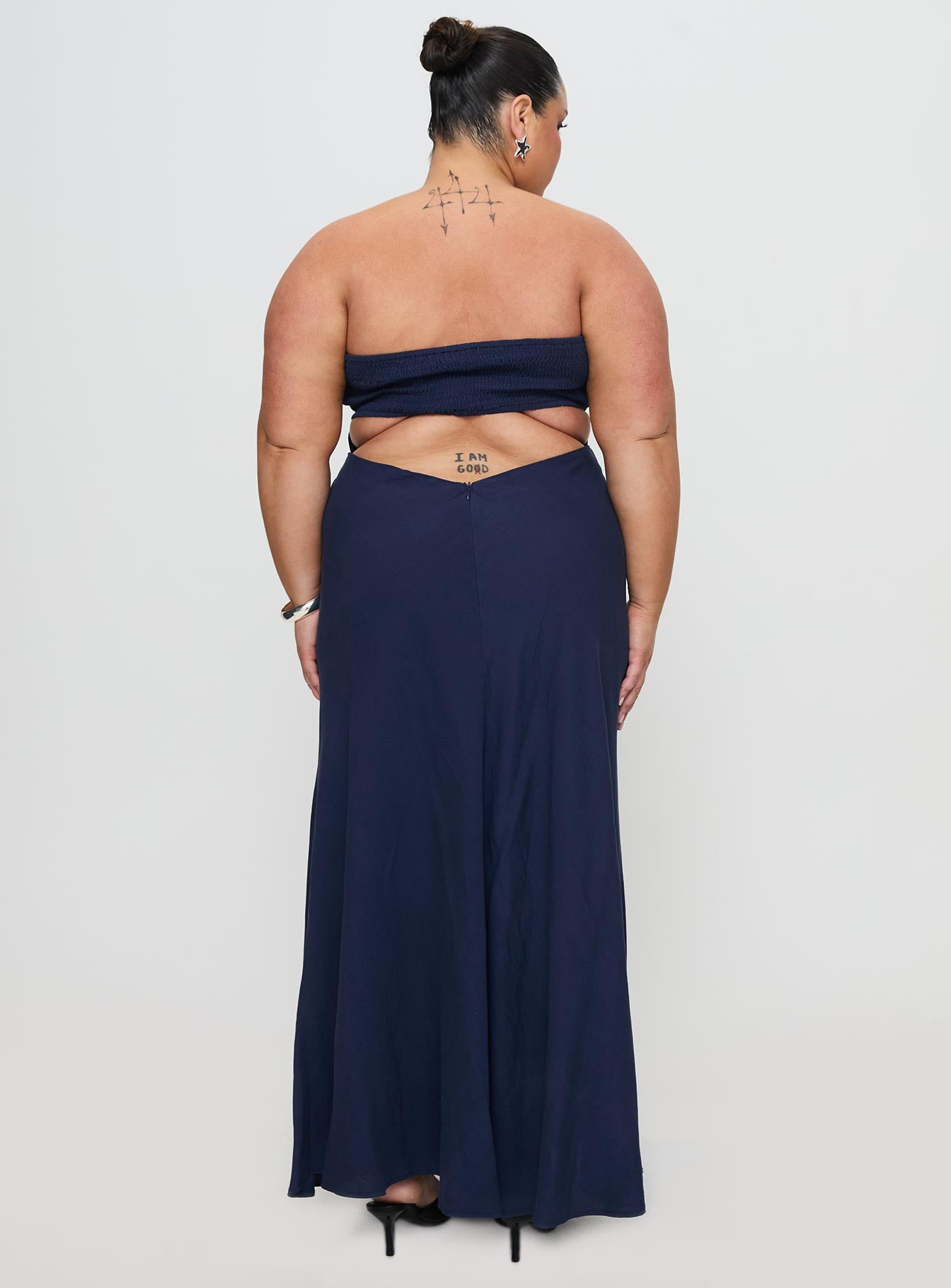 yahir strapless maxi dress navy Yahir Strapless Maxi Dress | Navy | Womens
