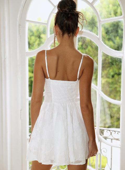 Diviner Burnout Mini Dress White | Princess Polly Diviner Burnout Mini Dress White | Princess Polly