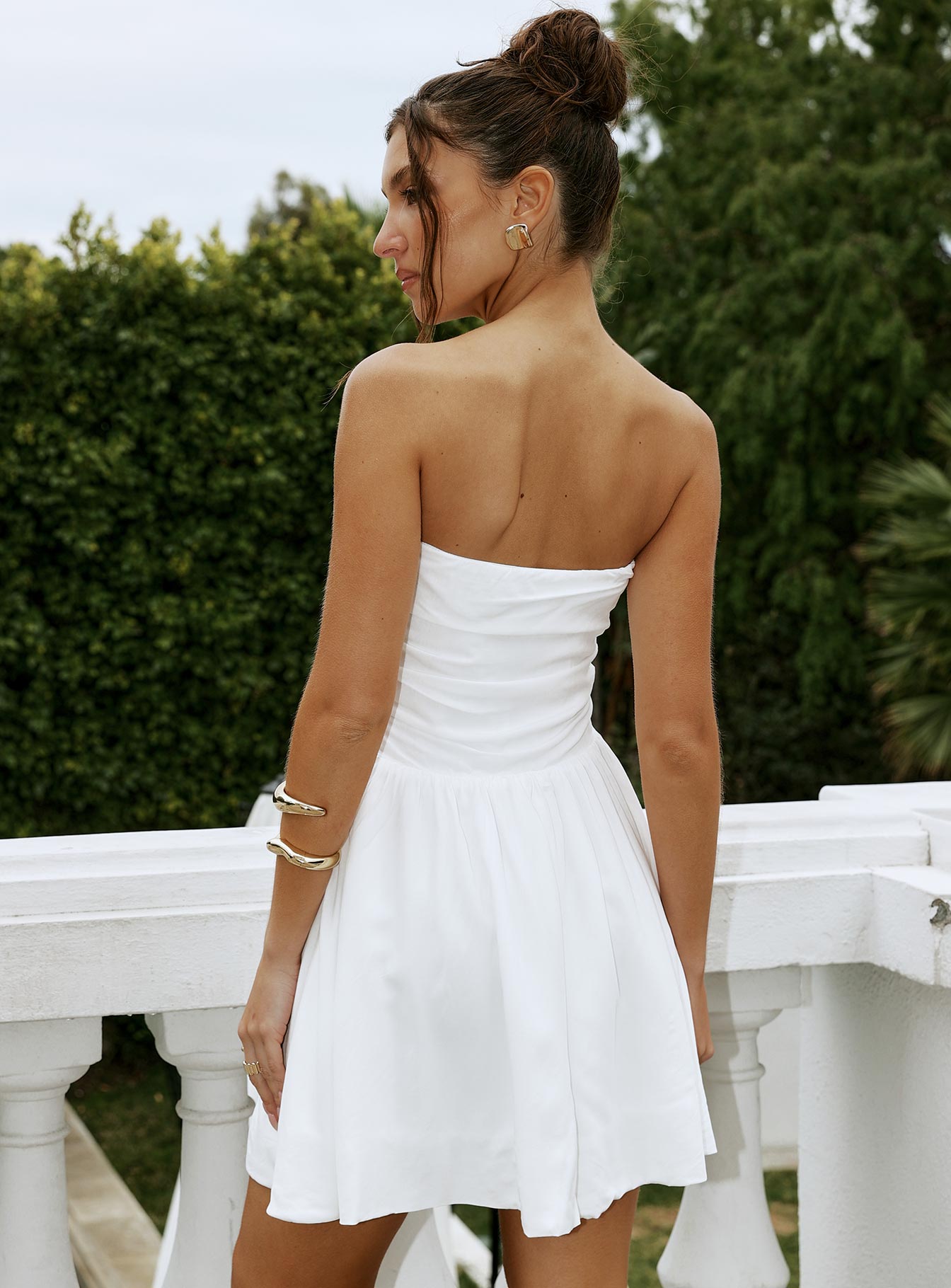 Rashida Strapless Mini Dress White
