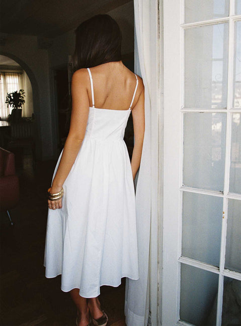 Such A Wallflower Midi Dress White | Princess Polly Such A Wallflower Midi Dress White | Princess Polly