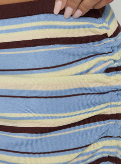 Osamie Knit Drawstring Maxi Skirt Multi Stripe